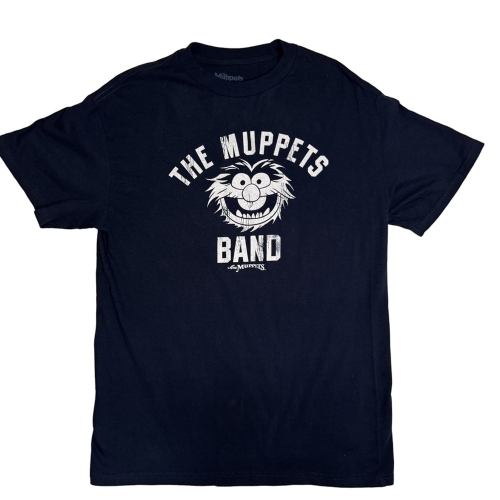 The Muppets Black T-Shirt Size Medium Animal Graphic Short Sleeve Vintage Y2K